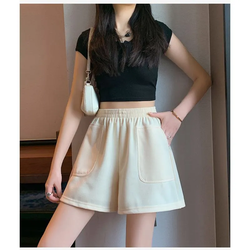 Loose-Fit Casual High-Waisted Sports Chic Worn Outside Running Shorts