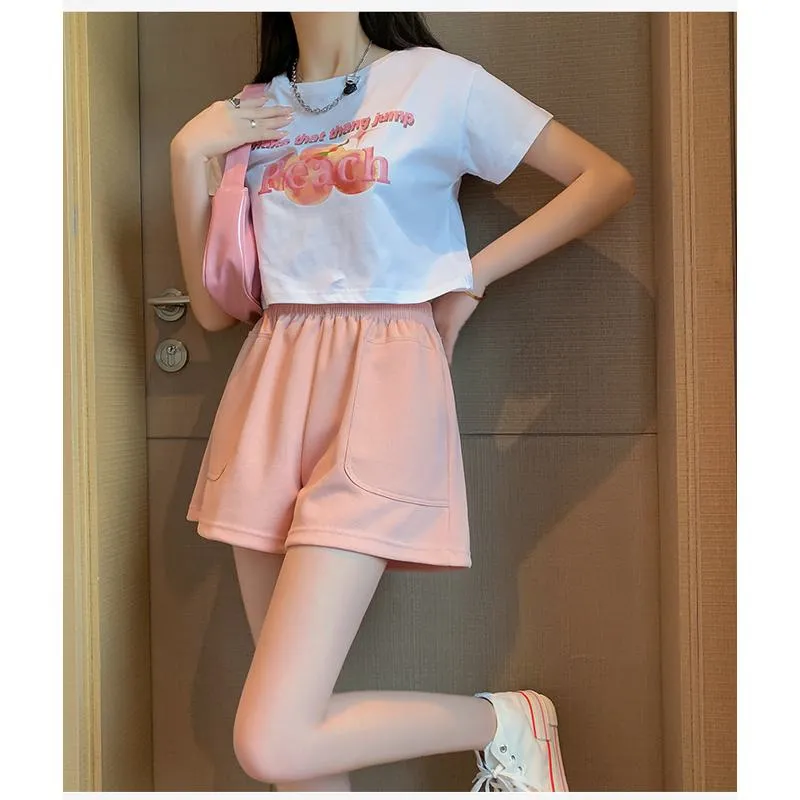 Loose-Fit Casual High-Waisted Sports Chic Worn Outside Running Shorts