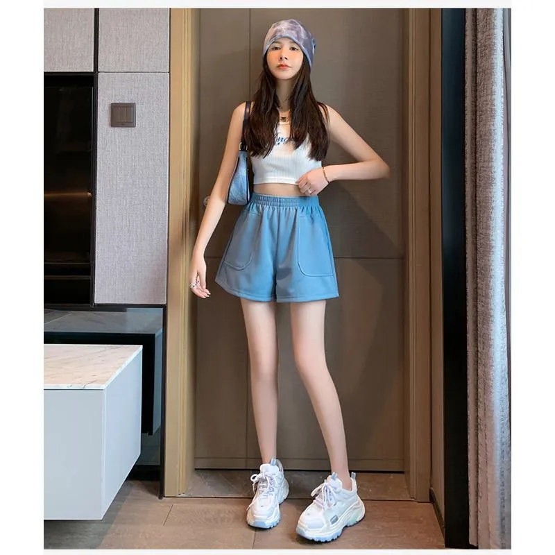 Loose-Fit Casual High-Waisted Sports Chic Worn Outside Running Shorts