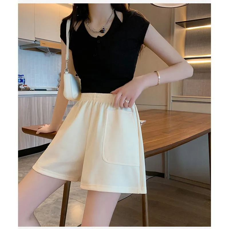 Loose-Fit Casual High-Waisted Sports Chic Worn Outside Running Shorts