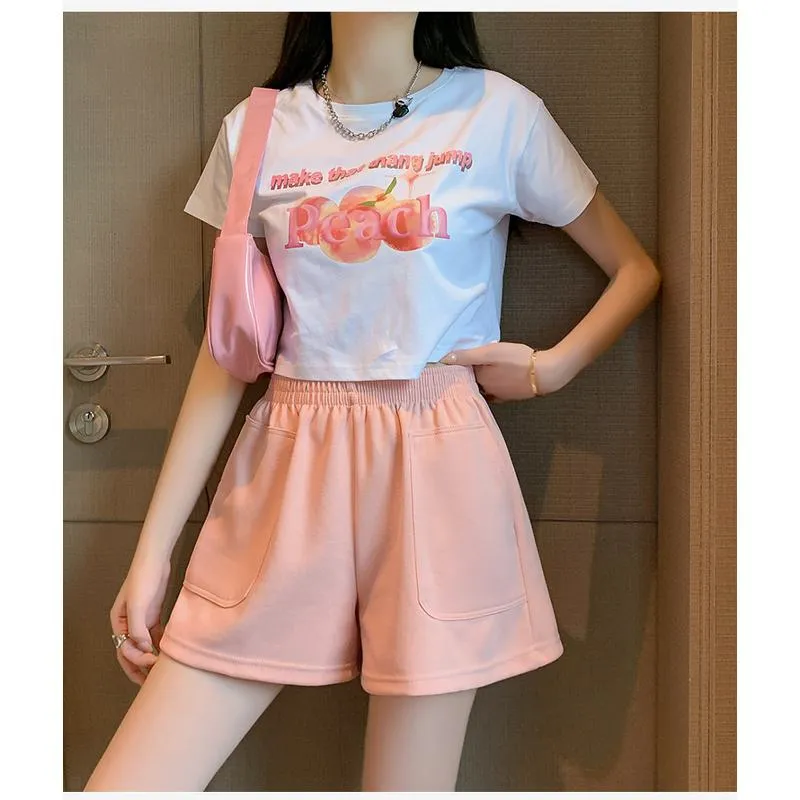 Loose-Fit Casual High-Waisted Sports Chic Worn Outside Running Shorts