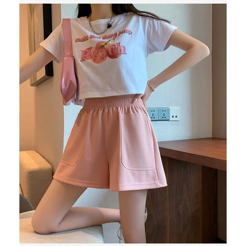 Loose-Fit Casual High-Waisted Sports Chic Worn Outside Running Shorts