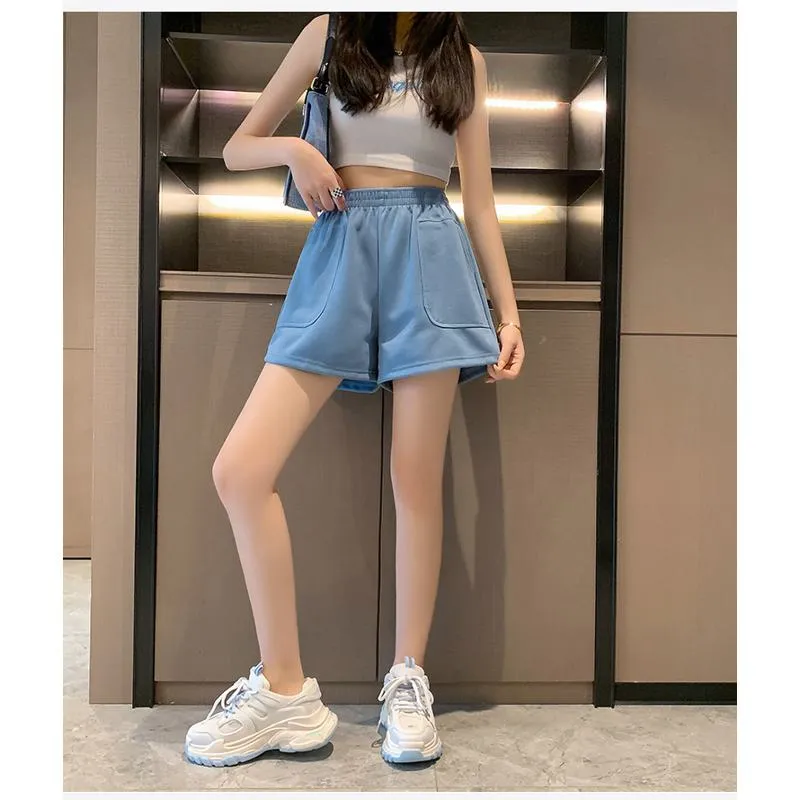 Loose-Fit Casual High-Waisted Sports Chic Worn Outside Running Shorts