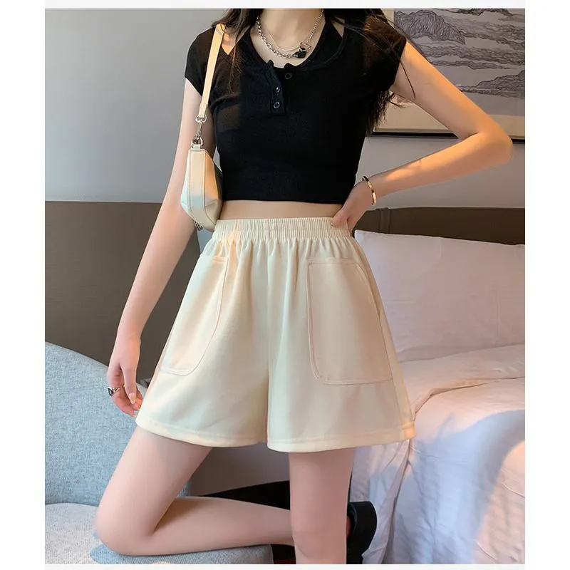 Loose-Fit Casual High-Waisted Sports Chic Worn Outside Running Shorts