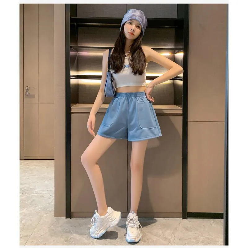 Loose-Fit Casual High-Waisted Sports Chic Worn Outside Running Shorts