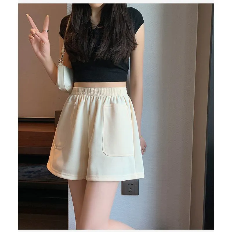 Loose-Fit Casual High-Waisted Sports Chic Worn Outside Running Shorts