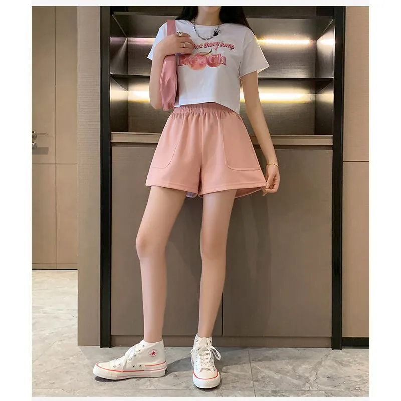 Loose-Fit Casual High-Waisted Sports Chic Worn Outside Running Shorts