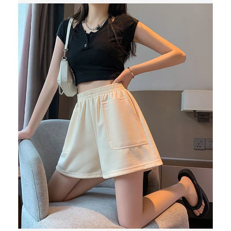 Loose-Fit Casual High-Waisted Sports Chic Worn Outside Running Shorts