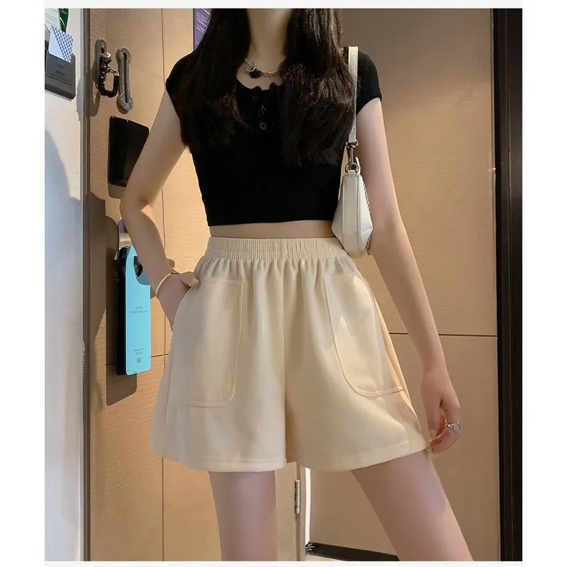 Loose-Fit Casual High-Waisted Sports Chic Worn Outside Running Shorts