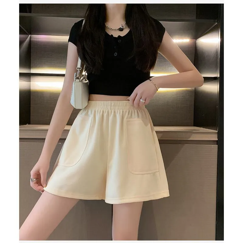 Loose-Fit Casual High-Waisted Sports Chic Worn Outside Running Shorts