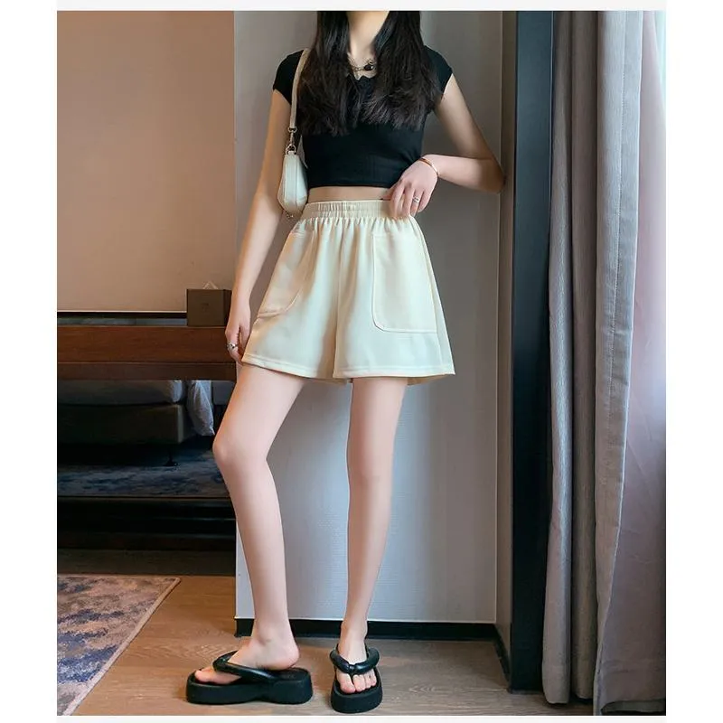 Loose-Fit Casual High-Waisted Sports Chic Worn Outside Running Shorts