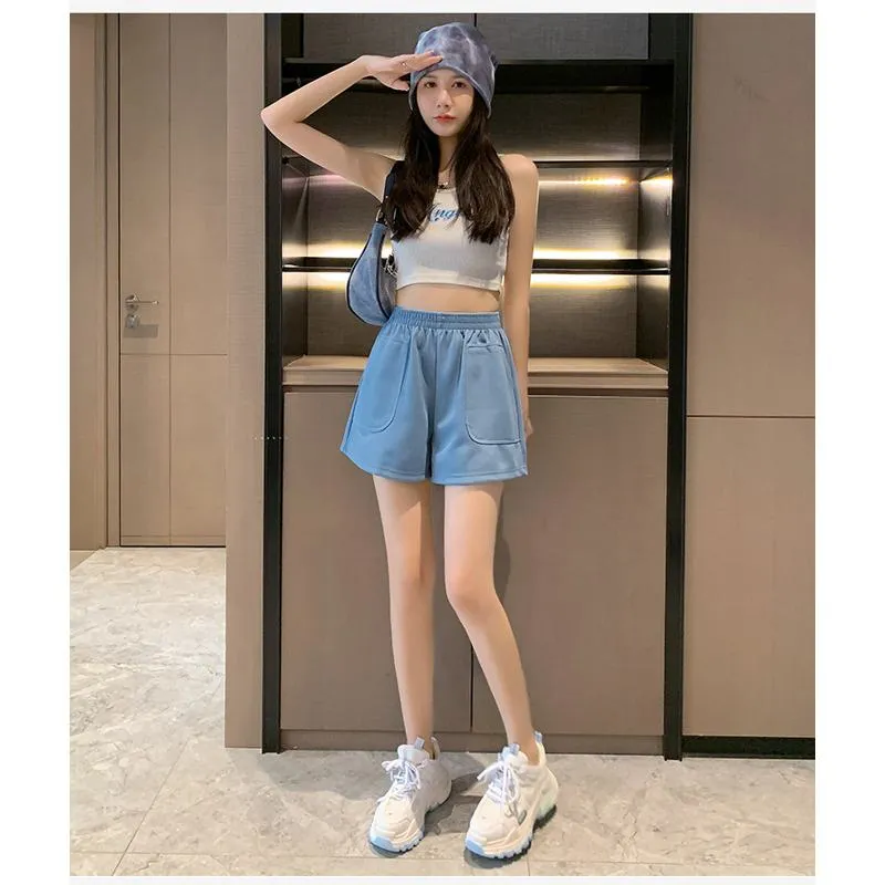 Loose-Fit Casual High-Waisted Sports Chic Worn Outside Running Shorts