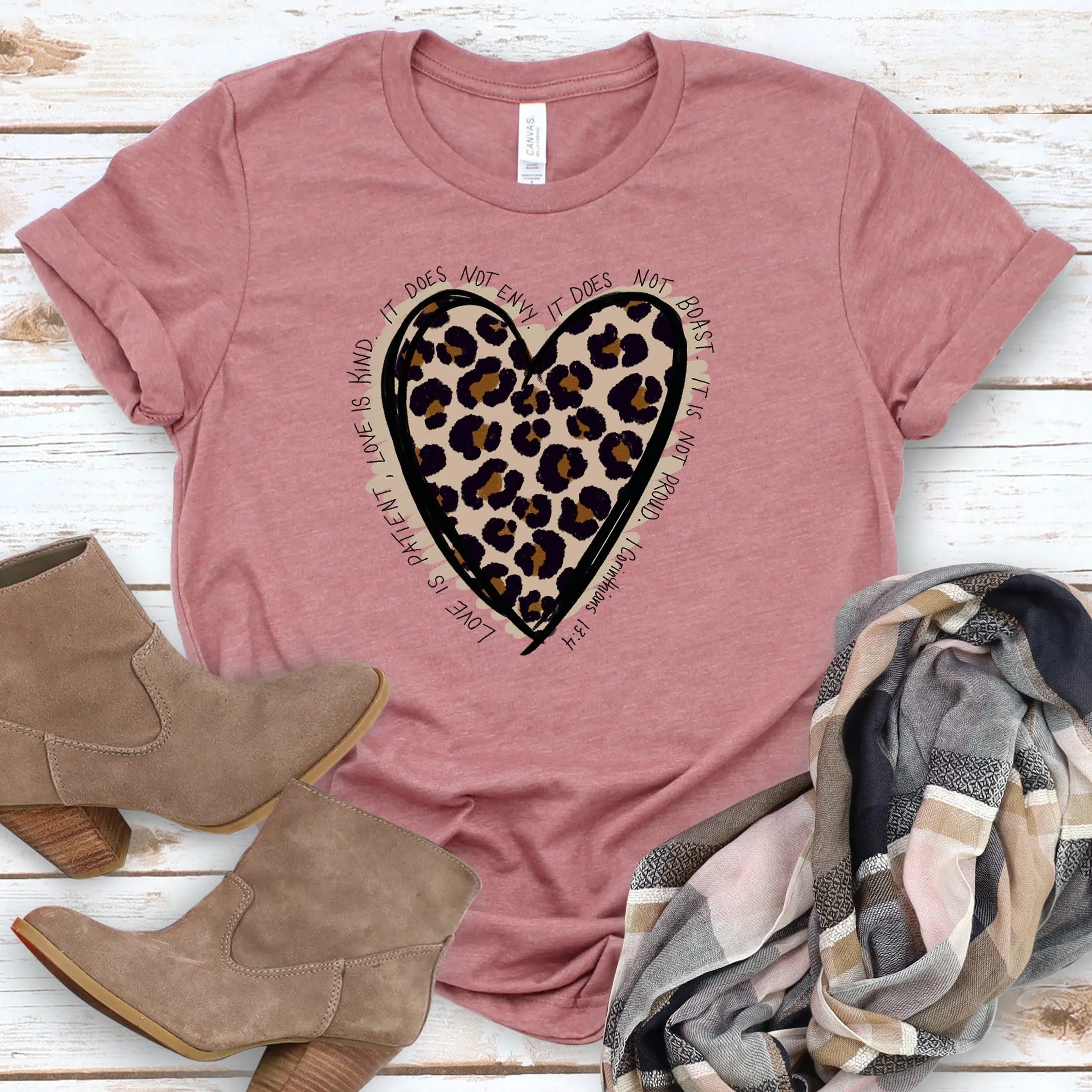 Love Leopard T Shirts For Women - Women's Christian T Shirts - Women's Religious Shirts