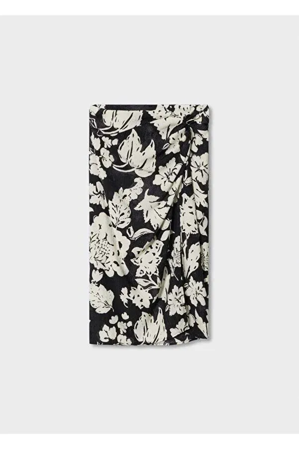 Mango Women's Floral Patterned Slit Skirt