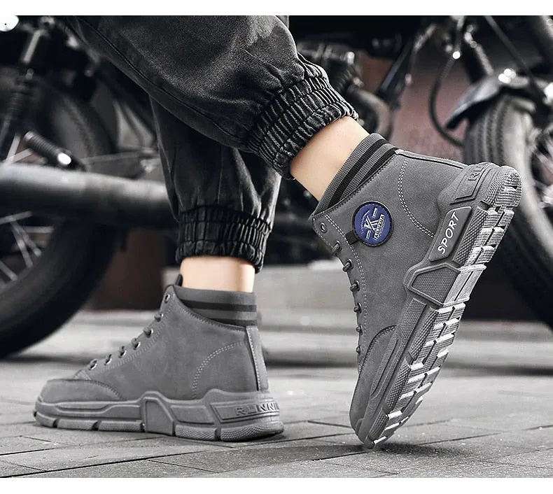 Men Autumn New Personality Fashion Casual Boots High-top Tooling Winter Shoes - MSWRB50424