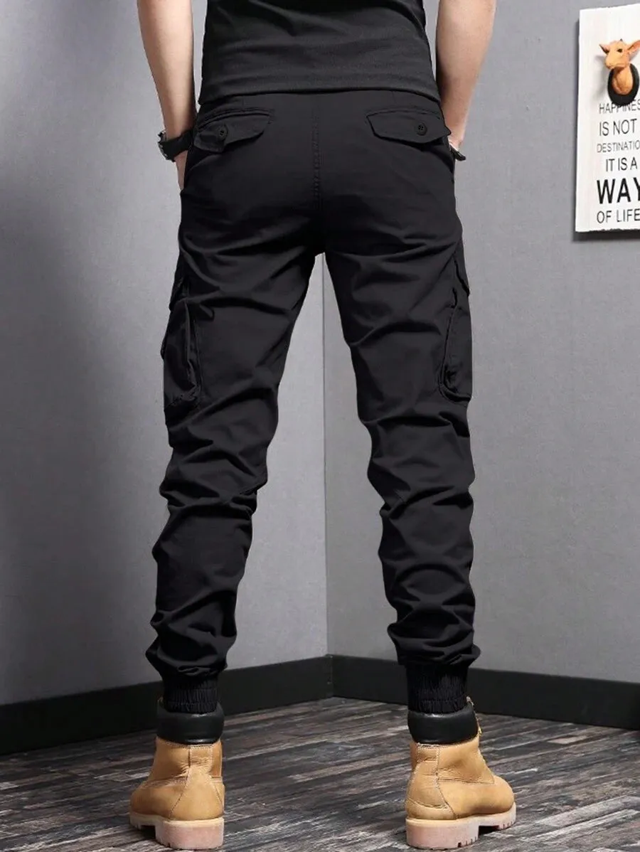 Men Flap Pocket Side Cargo Pants