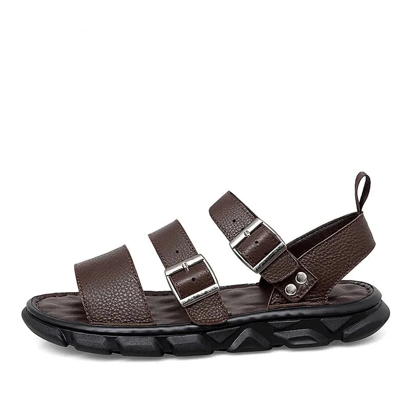 Men Sandals Summer New Large Size Soft Comfortable Footwear Leather Men Sandals Outdoor Men Casual Shoes Fashion Sandals