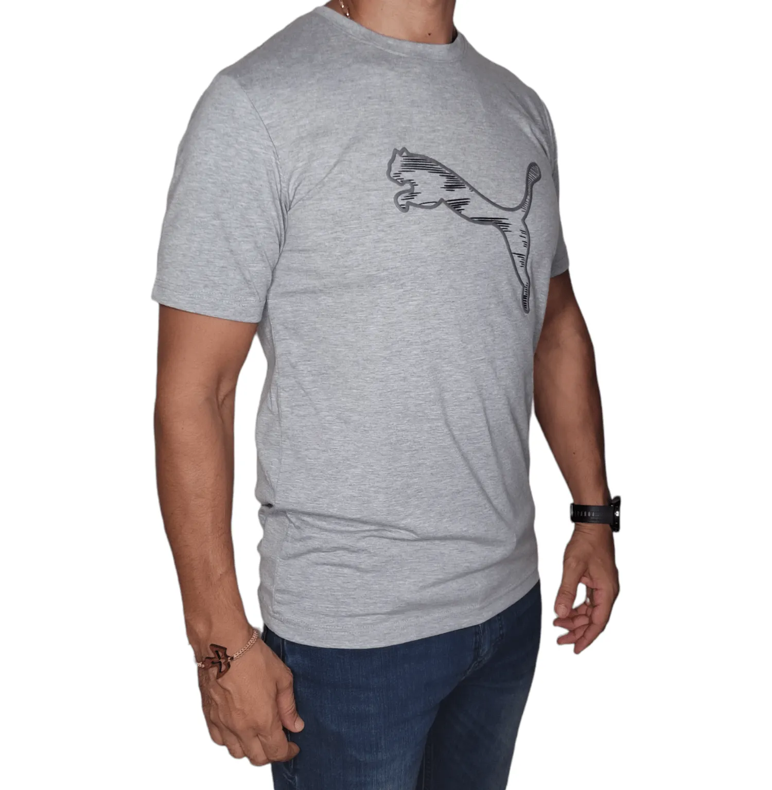 Men Tshirt (local made Puma) - Light Grey