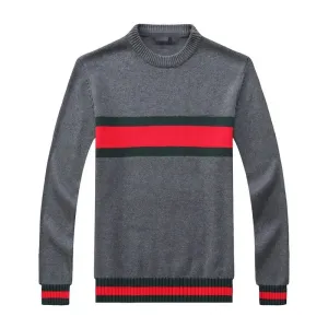 Men's Fashion Sweater Long Sleeve Sweater Casual Style Retro Embroidery Knitwear Autumn and Winter women Round Neck Sweater Pullover