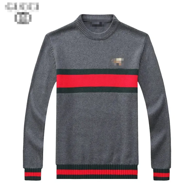 Men's Fashion Sweater Long Sleeve Sweater Casual Style Retro Embroidery Knitwear Autumn and Winter women Round Neck Sweater Pullover