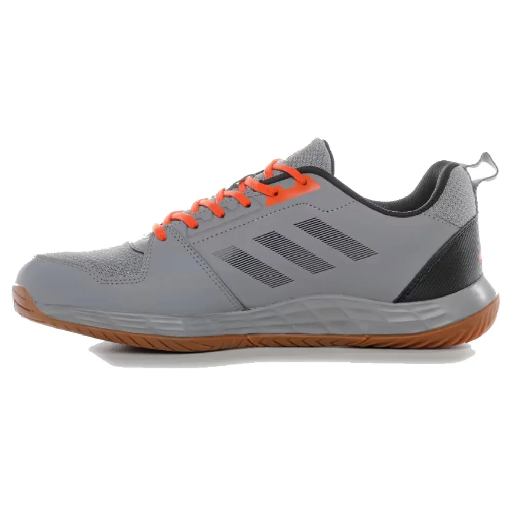 Men's Indoor Acer Badminton Shoe (Grey/Core Black/Semi Impact Orange)