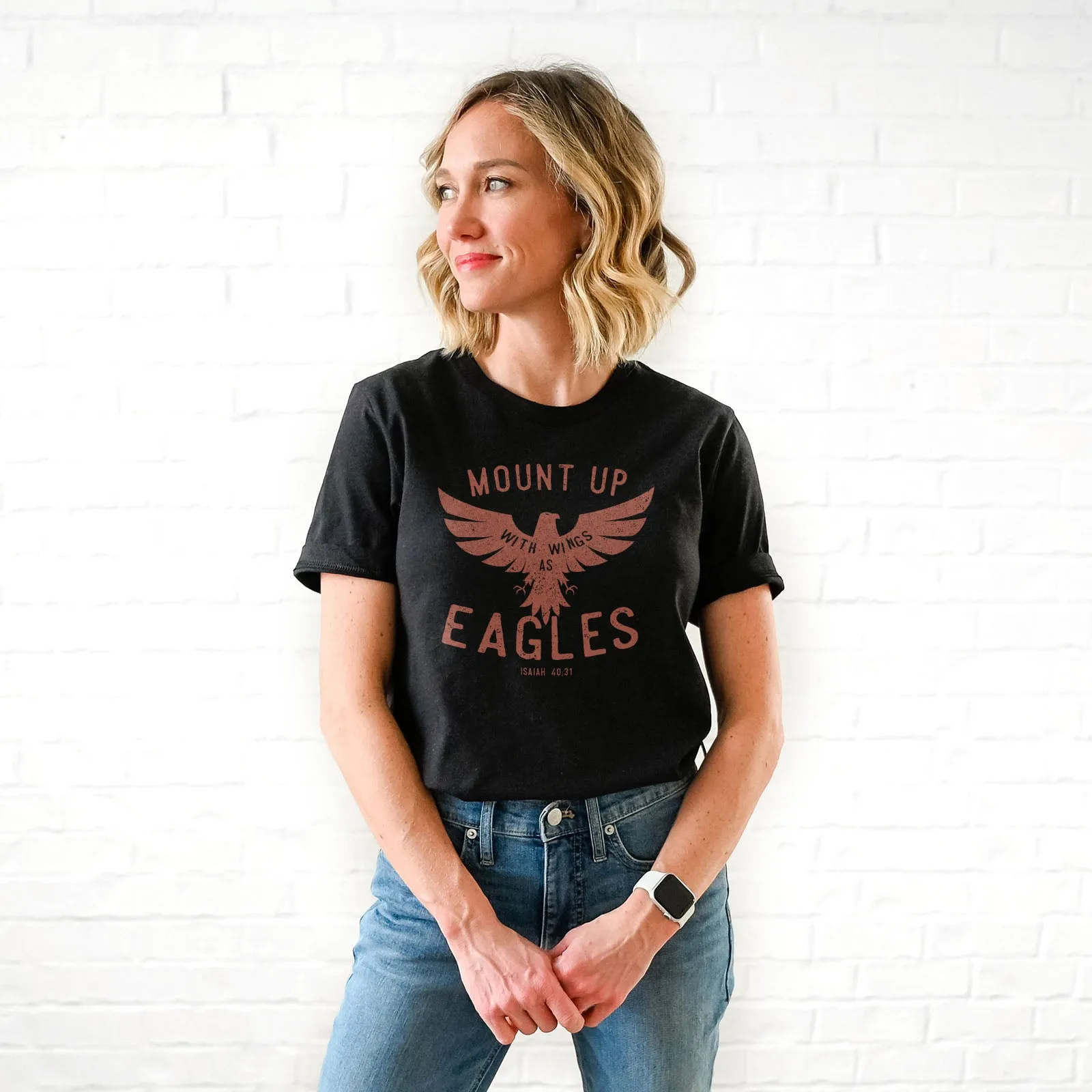 Mount Up Eagles Isaiah 40:31 Tee Shirts For Women - Christian Shirts for Women - Religious Tee Shirts