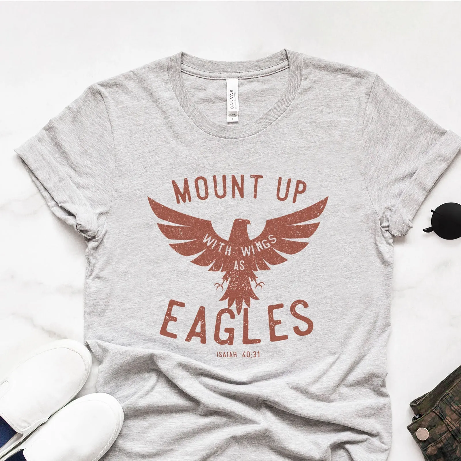 Mount Up Eagles Isaiah 40:31 Tee Shirts For Women - Christian Shirts for Women - Religious Tee Shirts