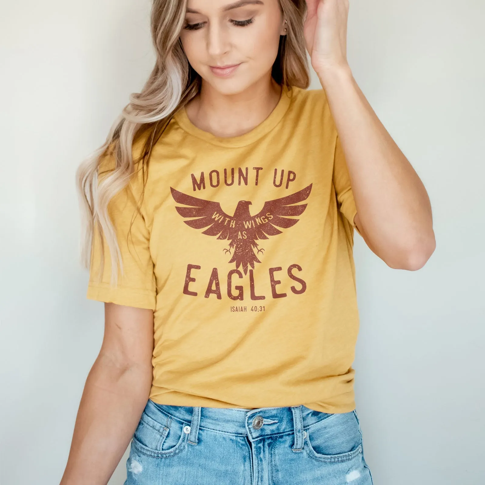 Mount Up Eagles Isaiah 40:31 Tee Shirts For Women - Christian Shirts for Women - Religious Tee Shirts