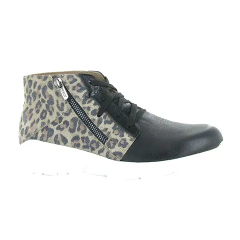 Naot Polaris Ankle Boot (Women) - Black Leather/Cheetah Suede/Black Luster