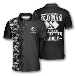 Never Underestimate An Old Man With a Pickleball Paddle Custom Pickleball Shirts for Men