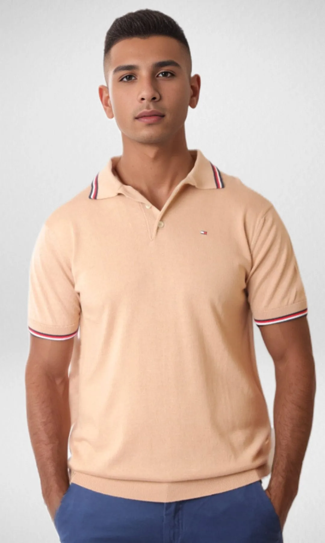 New Men Polo TH - 100% Cotton - Beige