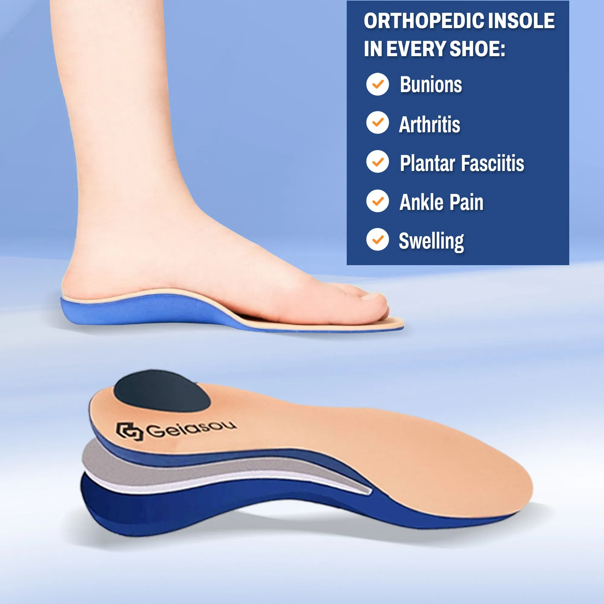 OCW Women Orthopedic Shoes Arch Support Breathable Non Slip Flat Sneaker