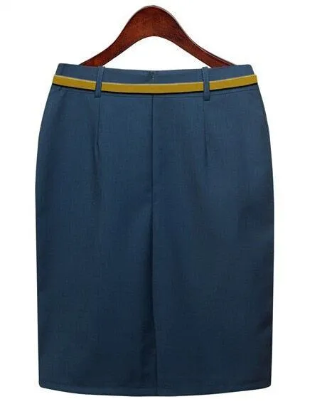 Office Skirt Solid Color Women's A line Knee Length Plus Size 3XL Skirt