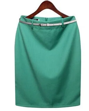 Office Skirt Solid Color Women's A line Knee Length Plus Size 3XL Skirt