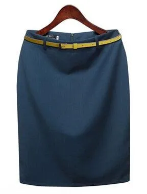 Office Skirt Solid Color Women's A line Knee Length Plus Size 3XL Skirt