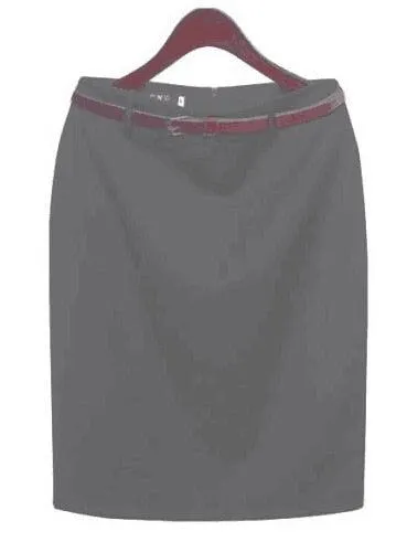 Office Skirt Solid Color Women's A line Knee Length Plus Size 3XL Skirt