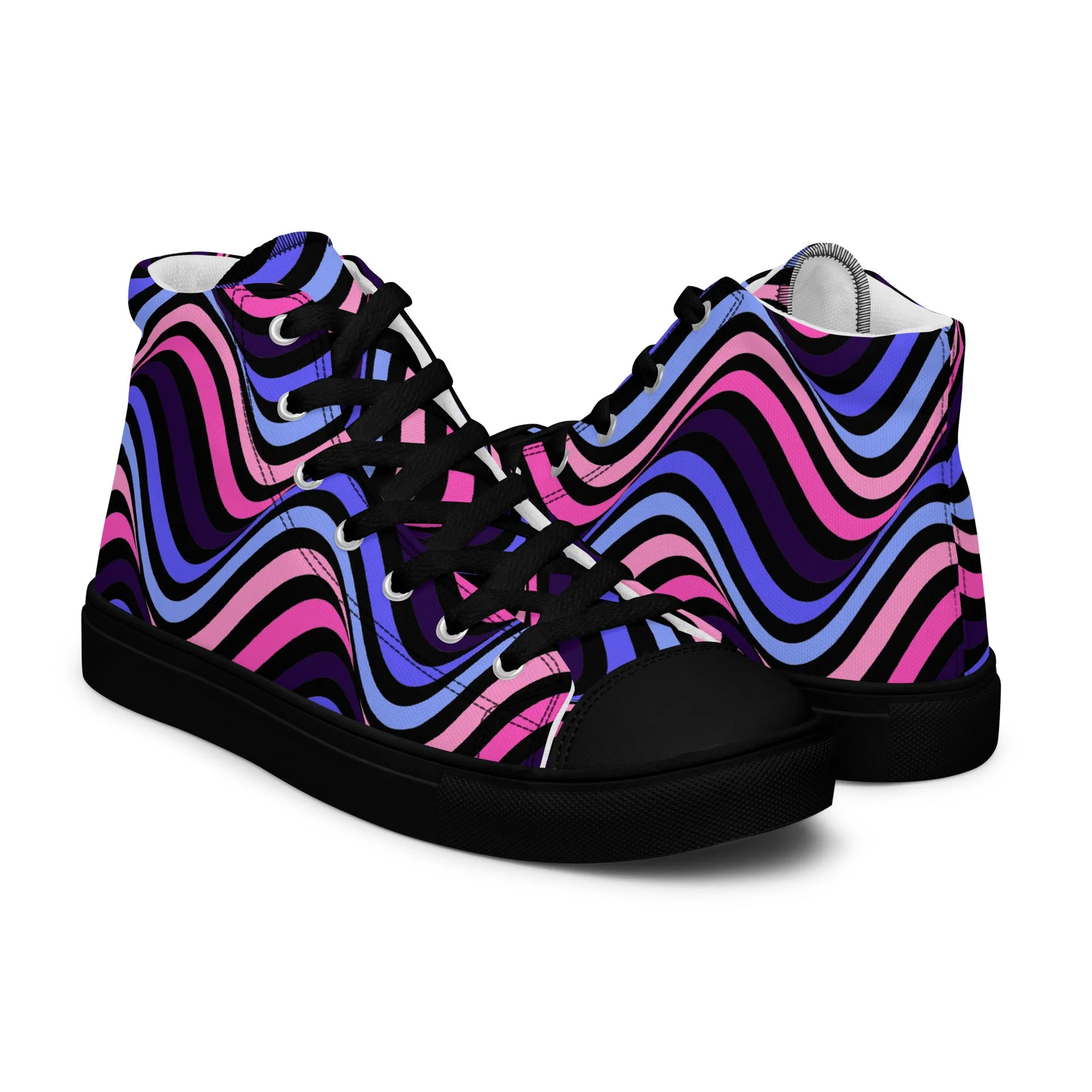 Omnisexual Pride Wavey Women’s High Top Canvas Athletic Shoes