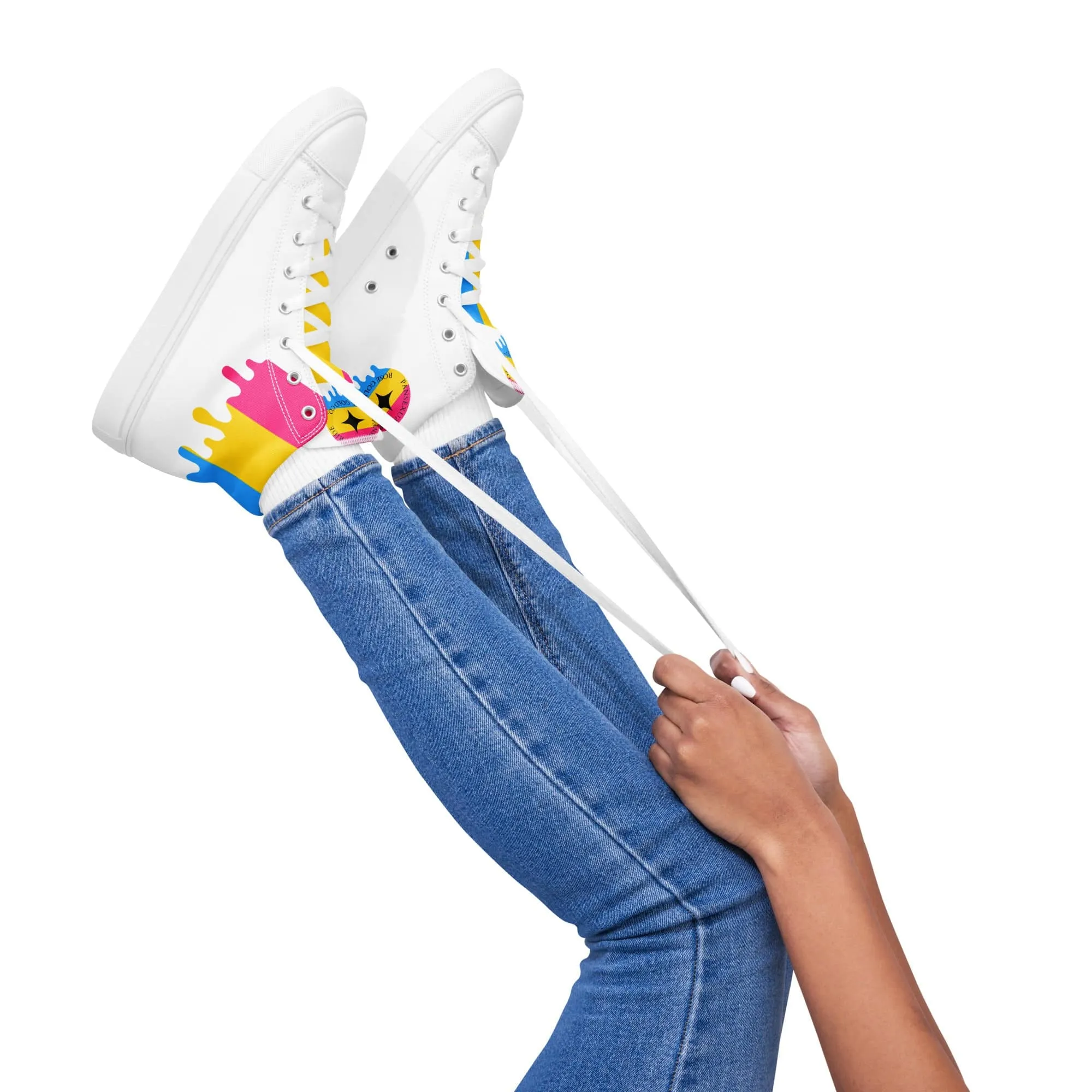 Pansexual Melting Pride Women’s high top shoes