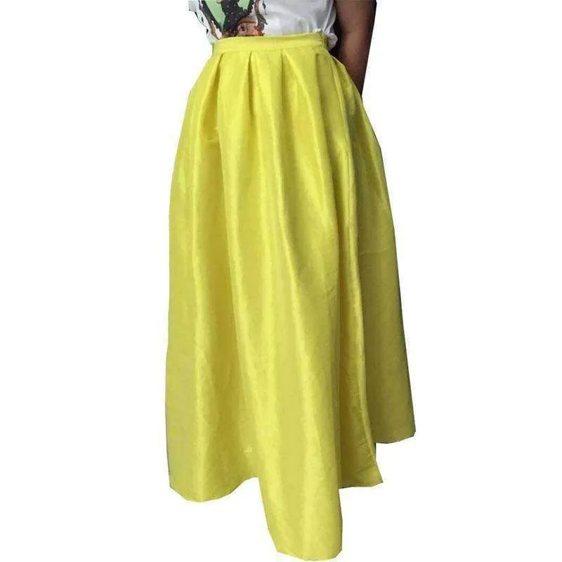 Plus Size - Maxi Long Skirt Floor Length High Waisted Skirts 115 cm (US 4-18W)