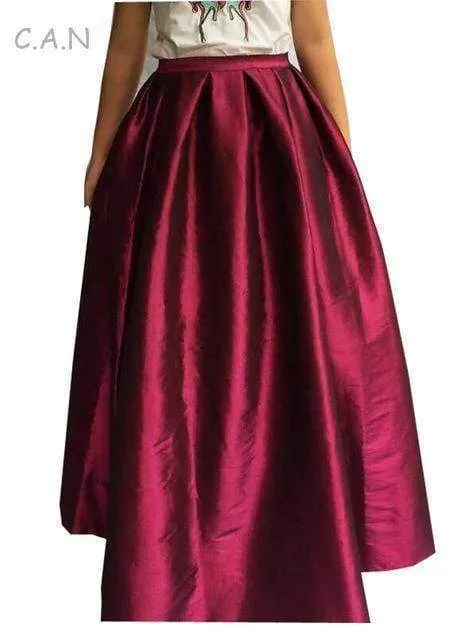 Plus Size - Maxi Long Skirt Floor Length High Waisted Skirts 115 cm (US 4-18W)