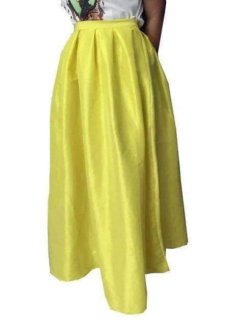 Plus Size - Maxi Long Skirt Floor Length High Waisted Skirts 115 cm (US 4-18W)