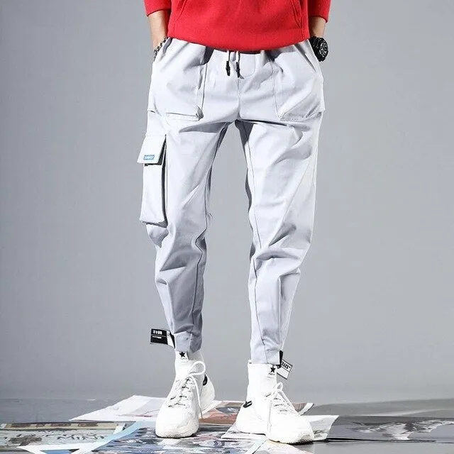 Pockets Cargo Pants Men Color Patchwork Casual Jogger Fashion Tactical Trousers Tide Harajuku Streetwear