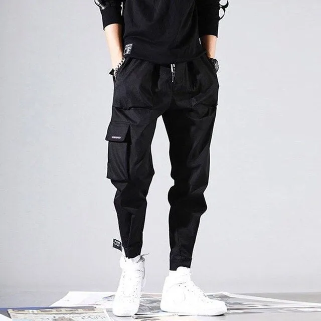 Pockets Cargo Pants Men Color Patchwork Casual Jogger Fashion Tactical Trousers Tide Harajuku Streetwear