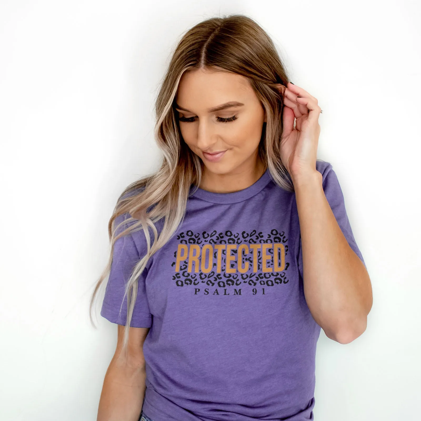 Protected Leopard Psalm 91 Tee Shirts For Women - Christian Shirts for Women - Religious Tee Shirts