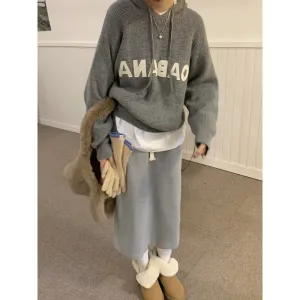 Pullover Retro Worn Outside Loose Fit Letter Lazy Sweater