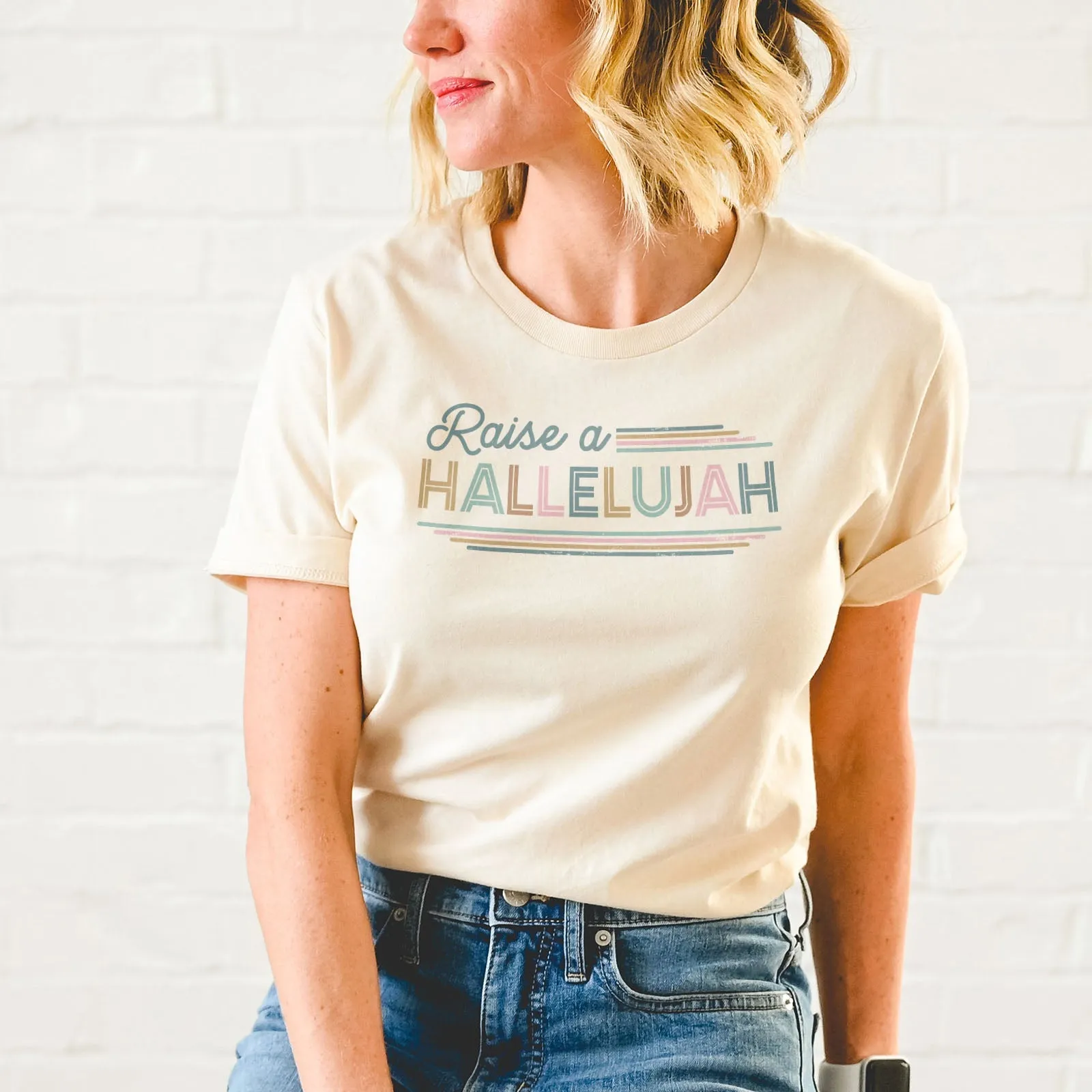 Raise a hallelujah Tee Shirts For Women - Christian Shirts for Women - Religious Tee Shirts