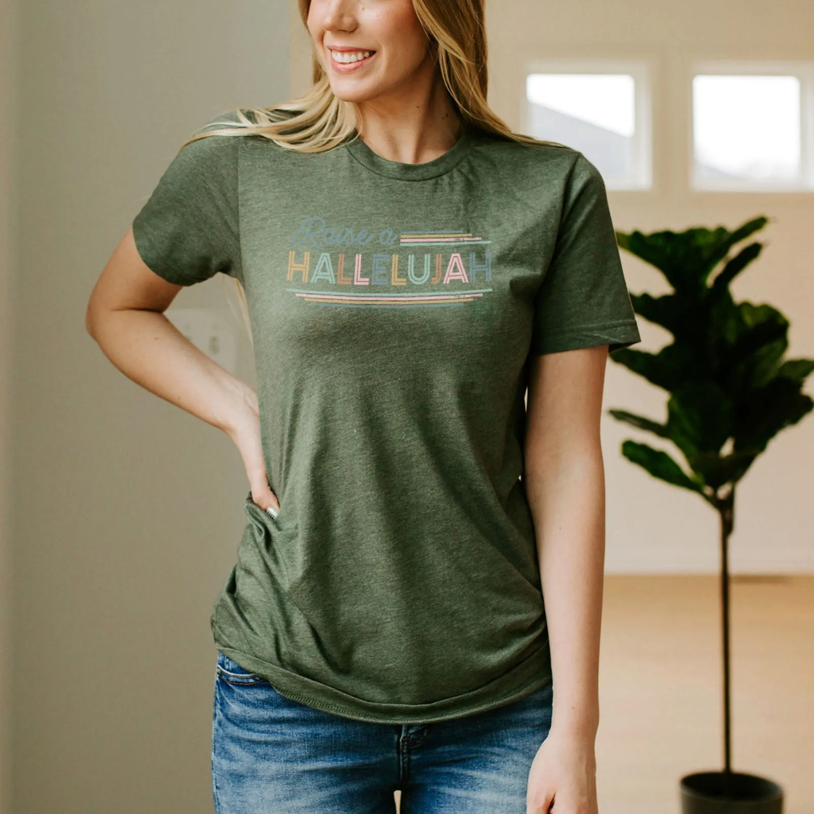 Raise a hallelujah Tee Shirts For Women - Christian Shirts for Women - Religious Tee Shirts