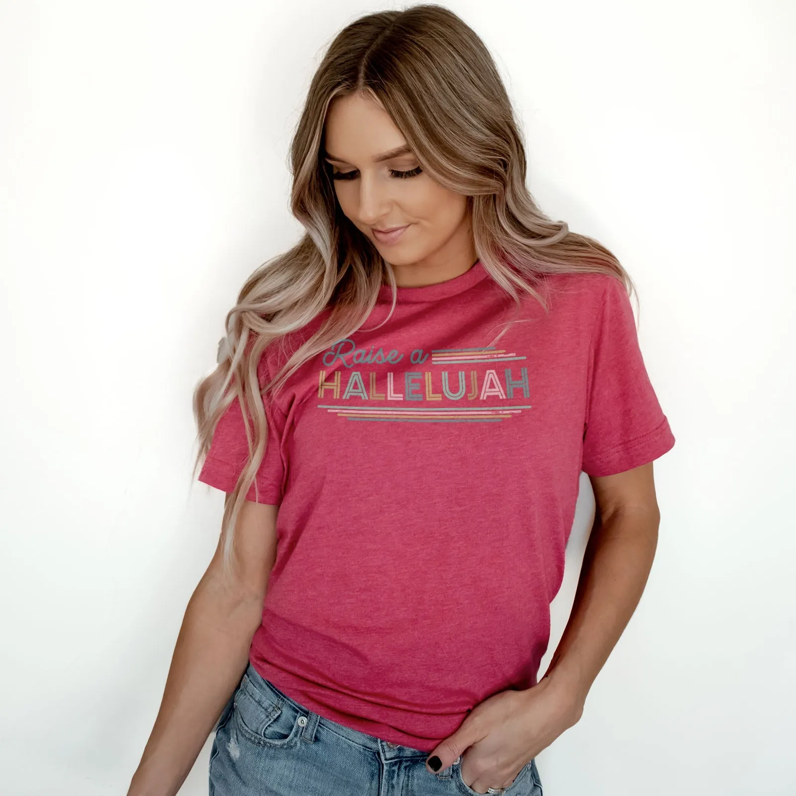 Raise a hallelujah Tee Shirts For Women - Christian Shirts for Women - Religious Tee Shirts