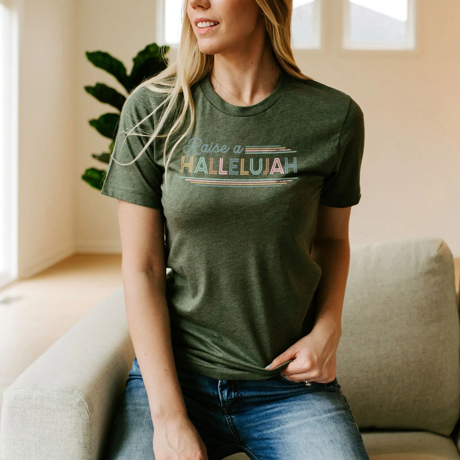 Raise a hallelujah Tee Shirts For Women - Christian Shirts for Women - Religious Tee Shirts