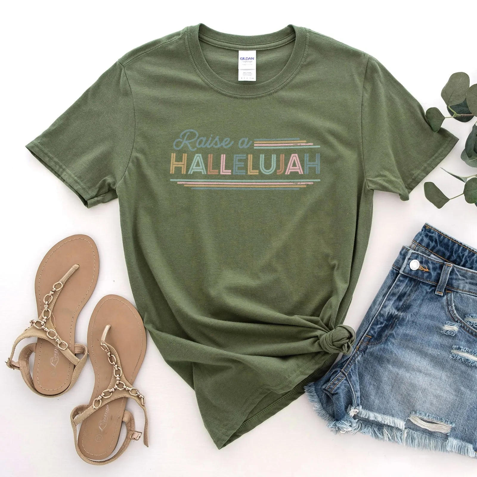 Raise a hallelujah Tee Shirts For Women - Christian Shirts for Women - Religious Tee Shirts